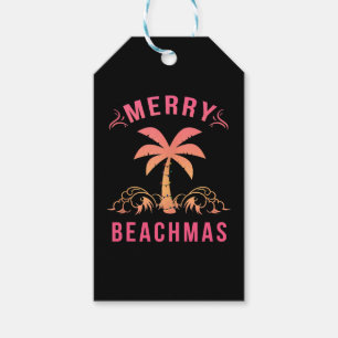 Étiquettes-cadeau Noël Juillet Plage Côtière Joyeux Palm Beachmas Be