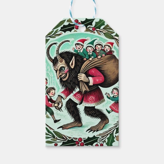 Étiquettes-cadeau Noël Krampus (Devant)