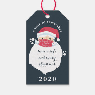 Étiquettes-cadeau Noël Masqué Père Noël 2020
