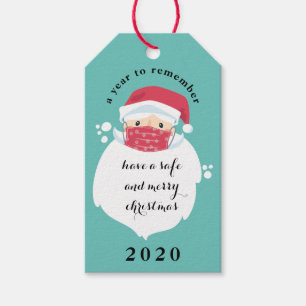 Étiquettes-cadeau Noël Masqué Père Noël 2020