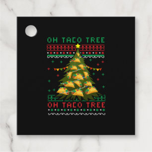 Étiquettes Cadeau Noël mexicain, taco mexicain de Noël, mexicaine