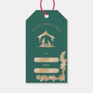 Étiquettes-cadeau Noël moderne Nativité religieuse Mary & Joseph