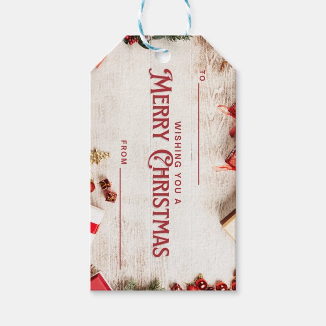 Étiquettes-cadeau noël moderne tendance, vert de la forêt, noir, da (Devant)