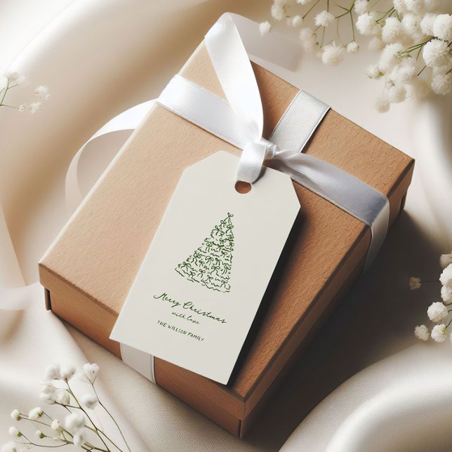 Étiquettes-cadeau Noël Moderne Vert Fantaisiste (Créateur téléchargé)