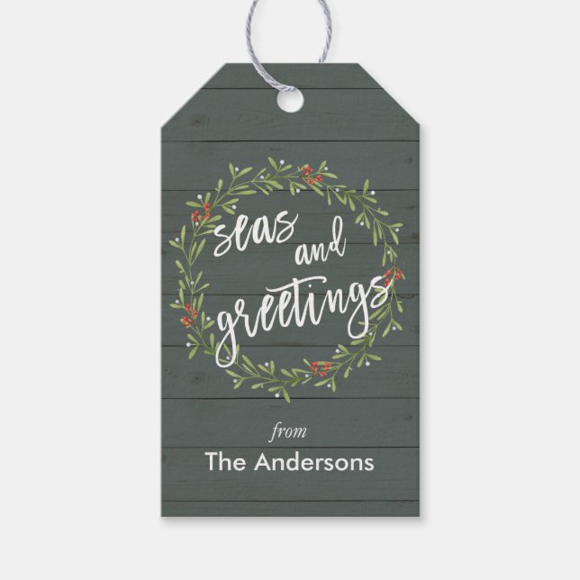 Étiquettes-cadeau Noël nautique fantastique (Devant)