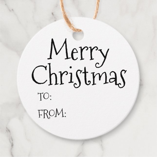 Étiquettes Cadeau Noël noir blanc à blanc à blanc blanc à blanc mign (Devant)