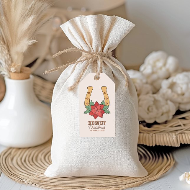 Étiquettes-cadeau Noël occidental rustique (Créateur téléchargé)