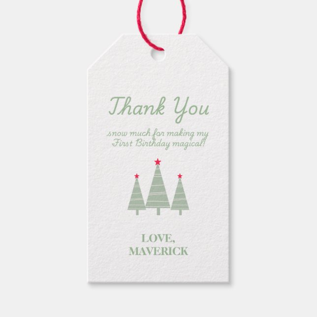 Étiquettes-cadeau Noël Oh Quel Amusant Premier Anniversaire (Devant)