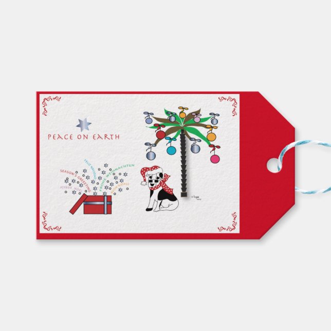 Étiquettes-cadeau Noël - Paix sur Terre - Fête (Devant (Horizontal))