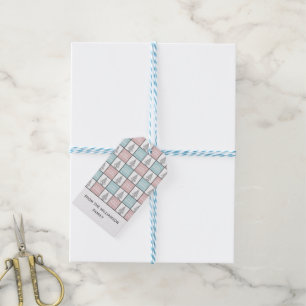 Étiquettes-cadeau Noël Pastel Bleu et rose Motif moderne