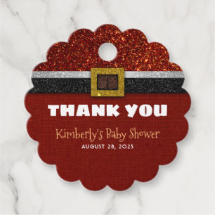 Étiquettes Cadeau Noël Père Noël Baby shower Merci