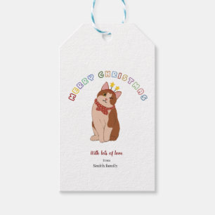 Étiquettes-cadeau Noël personnalisé pour chat 