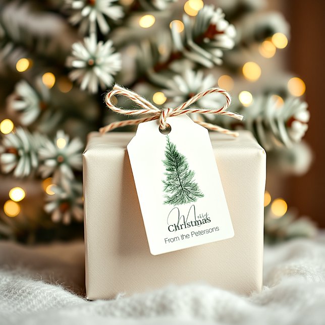 Étiquettes-cadeau Noël personnalisé simple et moderne (Créateur téléchargé)