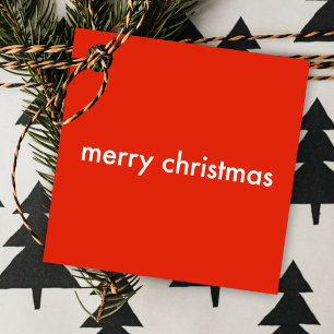 Étiquettes Cadeau Noël Plain   Nom rouge lumineux minimal moderne