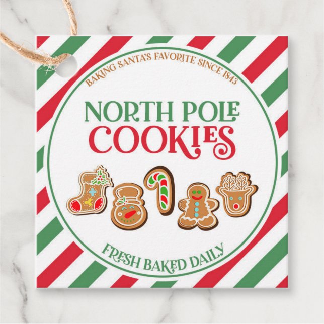 Étiquettes Cadeau Noël Pôle Nord Cookies Cadeau (Devant)