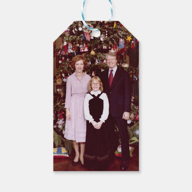 Étiquettes-cadeau Noël Président James Jimmy Carter Maison Blanche (Devant)