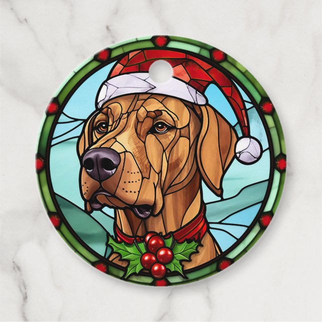 Étiquettes Cadeau Noël Rhodesian Ridgeback (Devant)