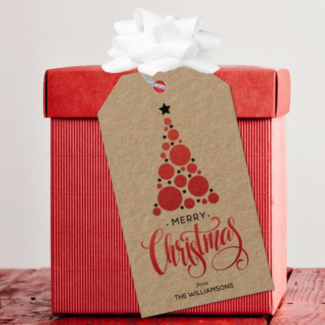 Étiquettes-cadeau Noël Rouge moderne Holiday (Créateur téléchargé)