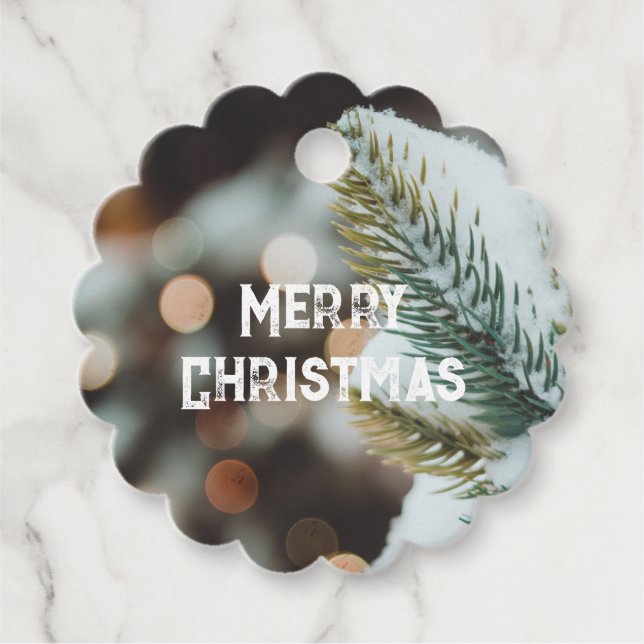 Étiquettes Cadeau Noël rustique (Devant)