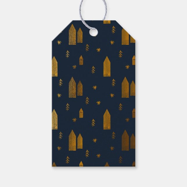 Étiquettes-cadeau Noël scandinave élégant (Devant)