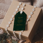 Étiquettes-cadeau Noël simple et élégant | Bienvenue au Mariage vert<br><div class="desc">Ce Noël simple et élégant | green mariage bienvenue étiquettes cadeaux sont parfaites pour votre mariage d'hiver moderne minimaliste. La calligraphie classique de luxe doré, ainsi que l'arrière - plan vert traditionnel, tous bordés d'un cadre minimal, complètent l'ambiance colorée de vacances que vous recherchez. Vous pouvez personnaliser avec vos propres...</div>