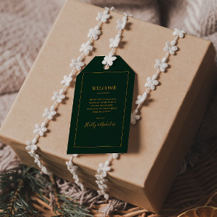 Étiquettes-cadeau Noël simple et élégant   Bienvenue au Mariage vert