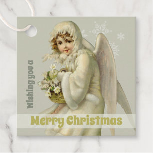Étiquettes Cadeau Noël Sweet Victorian hiver ange CC1189