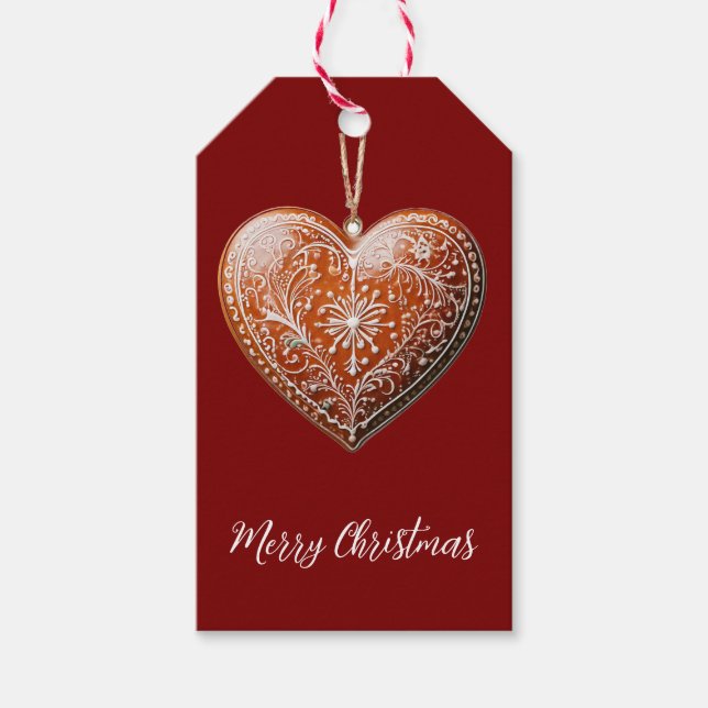 Étiquettes-cadeau Noël traditionnel Décoré Fêtes de biscuits (Devant)