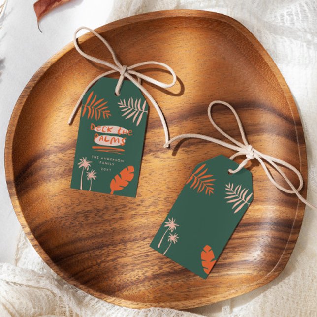 Étiquettes-cadeau Noël tropical moderne (Créateur téléchargé)