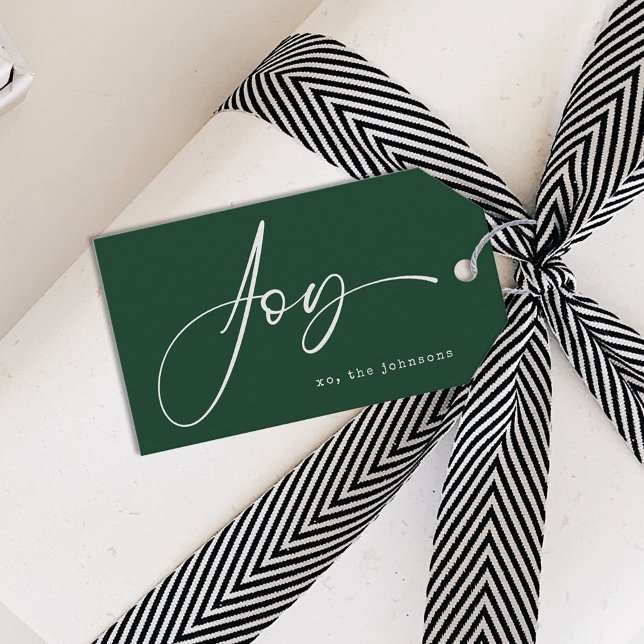 Étiquettes-cadeau Noël vert minimaliste moderne (Créateur téléchargé)