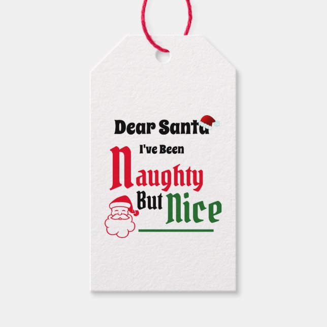 Étiquettes-cadeau Noël vilain mais gentil (Devant)