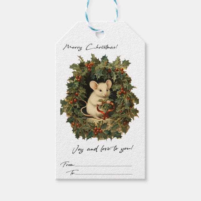 Étiquettes-cadeau Noël vintage (Devant)