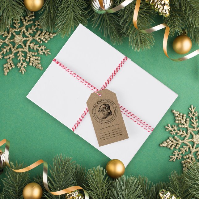 Étiquettes-cadeau Noël vintage du Père Noël (Créateur téléchargé)