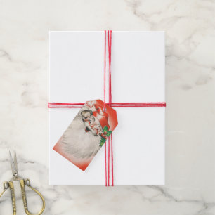 Étiquettes-cadeau Noël vintage, joyeux Père Noël rétro des années 50