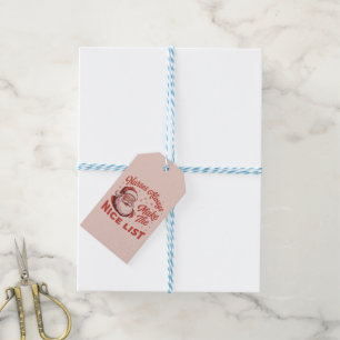 Étiquettes-cadeau Noël Vintage Santa Infirmières Font la Bonne Liste