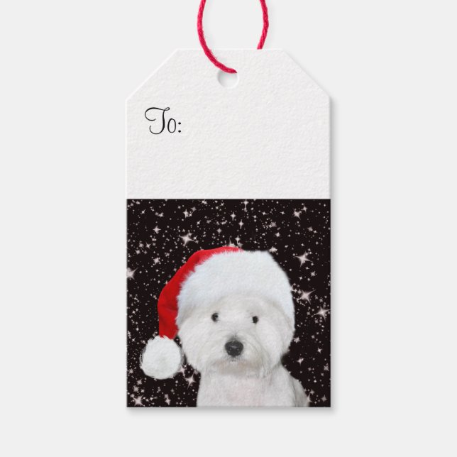 Étiquettes-cadeau Noël Westie (Devant)