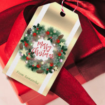 Noëls de pin à couronne de Noël, étoiles, baubles 