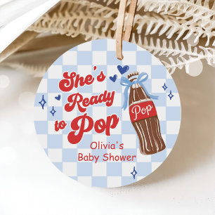 Étiquettes Cadeau Nœud Bleu Elle est Prête à Accoucher Baby Shower