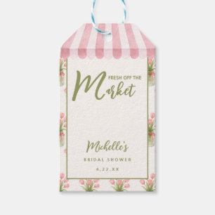 Étiquettes-cadeau Nœud Floral Rose Fraîchement Retiré du Marché