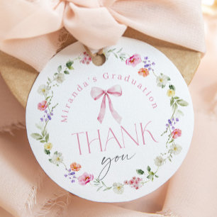 Étiquettes Cadeau Nœud papillon fleur sauvage Remerciement pour la f