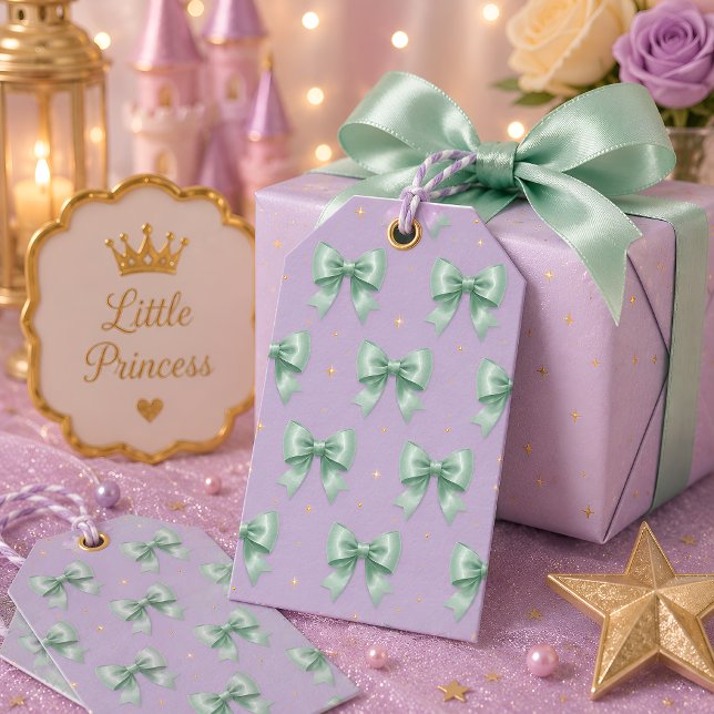 Étiquettes-cadeau Nœud Pastel Menthe (Créateur téléchargé)