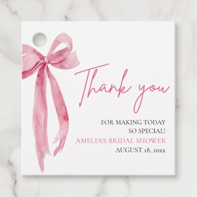 Étiquettes Cadeau Nœud Rose Foncé Elle Se Marie Enterrement de Vie d (Devant)