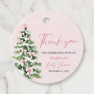 Étiquettes Cadeau Nœuds roses bébé il fait froid dehors Shower de bé