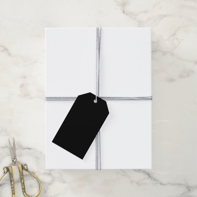 Étiquettes-cadeau Noir (Avec de la ficelle)