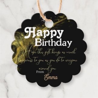 Étiquettes Cadeau Noir avec or pour un ami