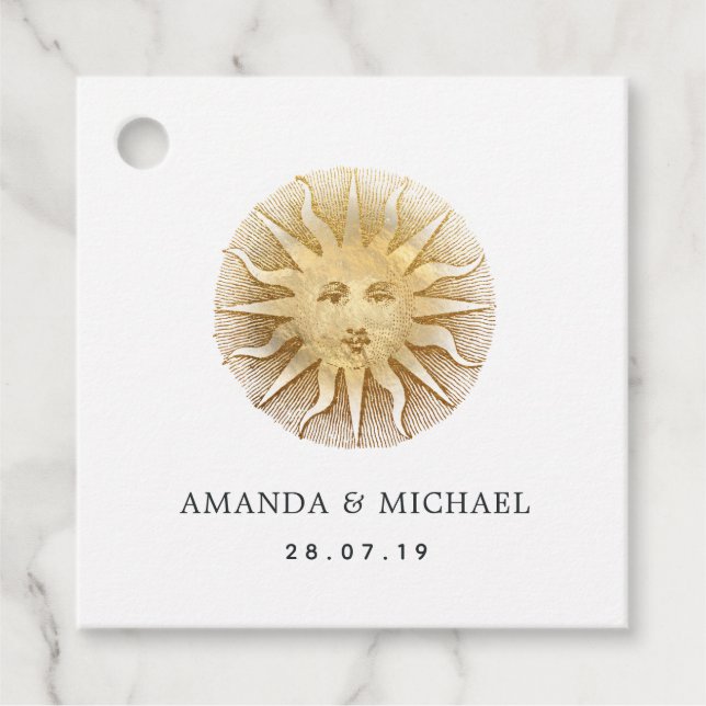 Étiquettes Cadeau Noir et Or Vintage (Devant)