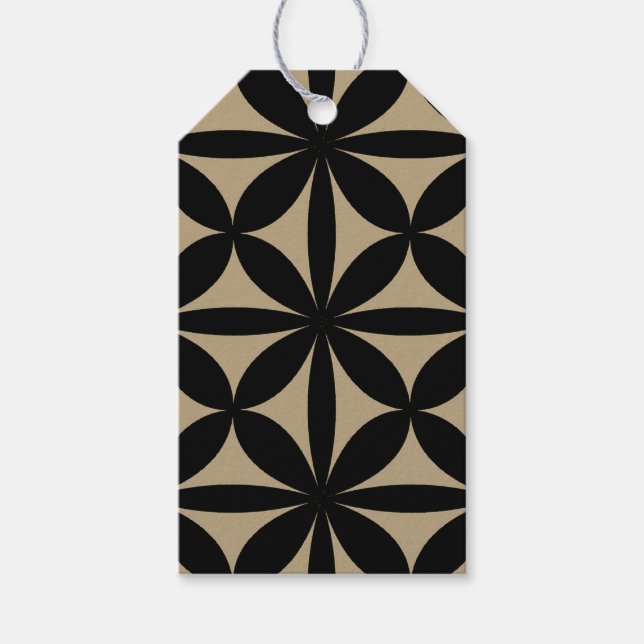 Étiquettes-cadeau Noir et Tan Moderne / Retro Print (Devant)
