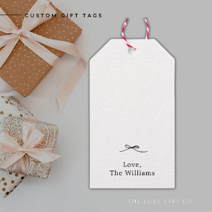 Étiquettes Cadeau noir minimaliste Pointe Polka Re