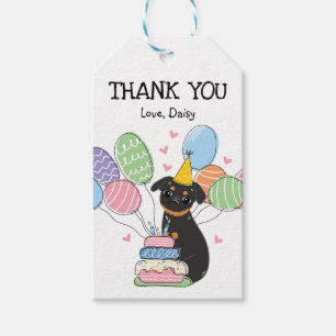 Étiquettes-cadeau Noir Tan Bruxelles Griffon Chien Anniversaire Favo