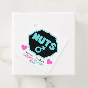 Étiquettes Cadeau Noix ou pas de noix Rose Blue Genre Reveillez